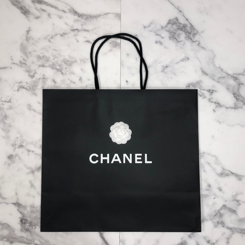 Authentic Chanel XXL Shopping Gift Bag + Camellia